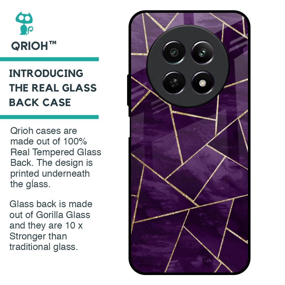 Geometric Purple Glass Case For Realme 12 5G