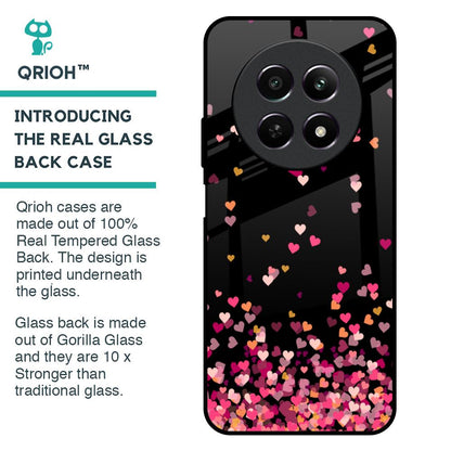 Heart Rain Fall Glass Case For Realme 12 5G