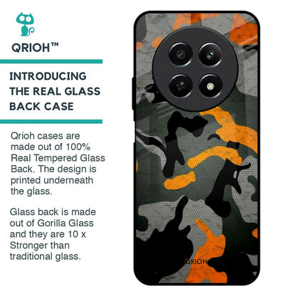 Camouflage Orange Glass Case For Realme 12 5G
