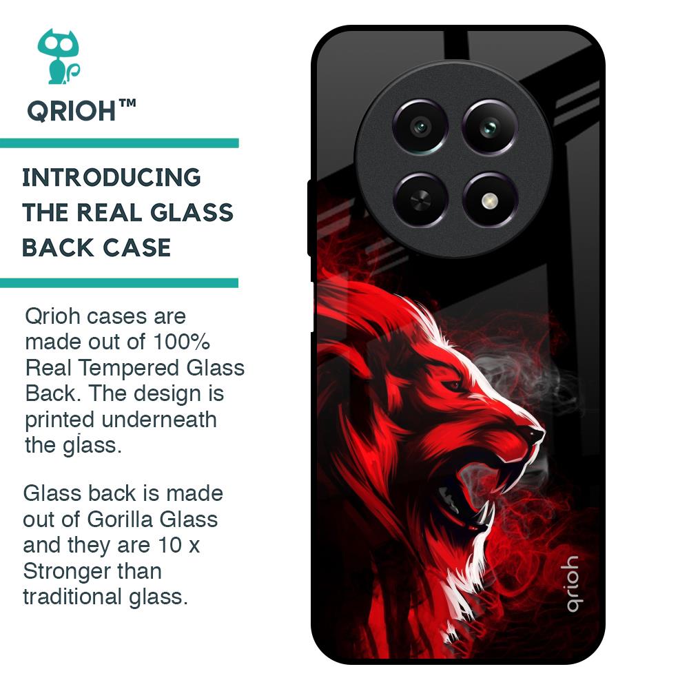 Red Angry Lion Glass Case for Realme 12 5G