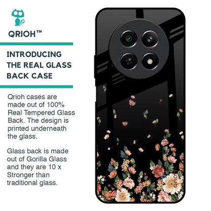 Floating Floral Print Glass Case for Realme 12 5G