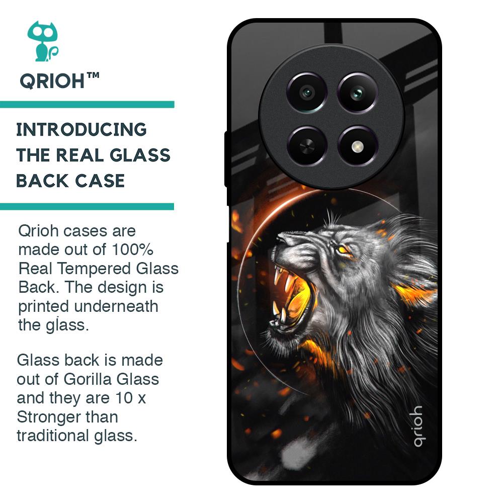 Aggressive Lion Glass Case for Realme 12 5G
