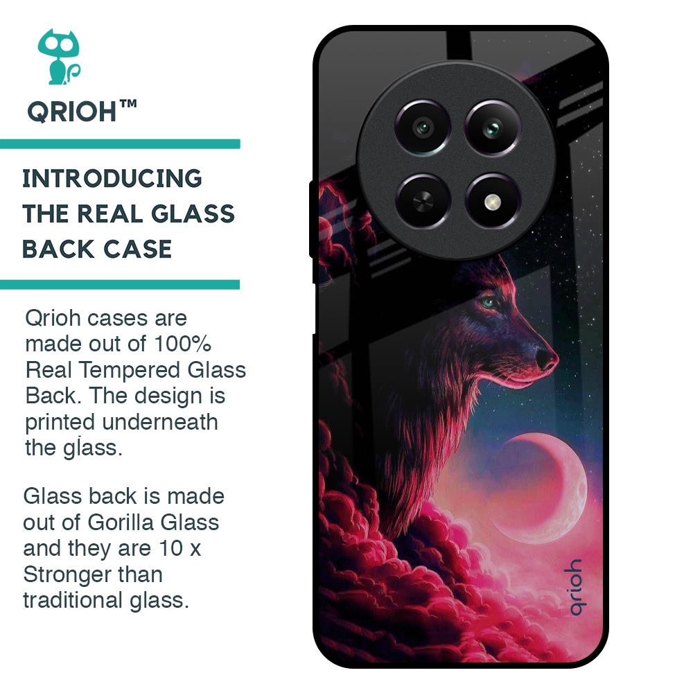 Moon Wolf Glass Case for Realme 12 5G