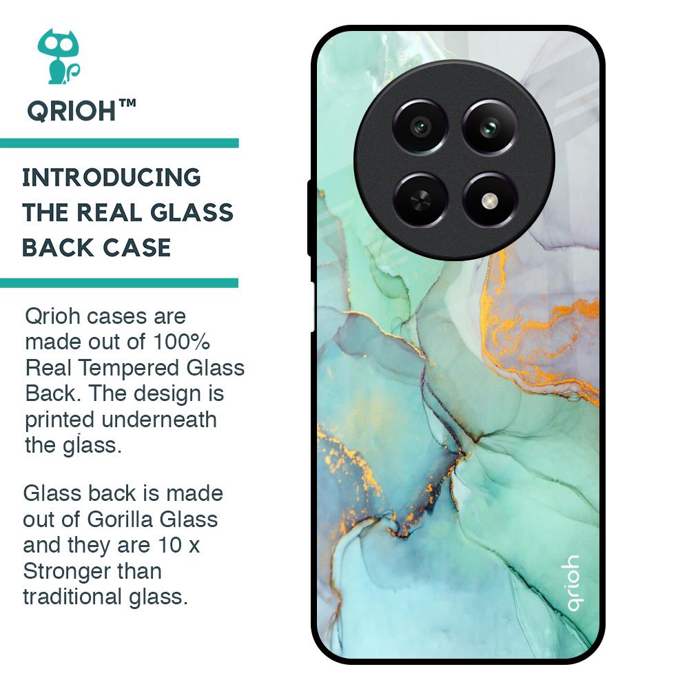 Green Marble Glass Case for Realme 12 5G