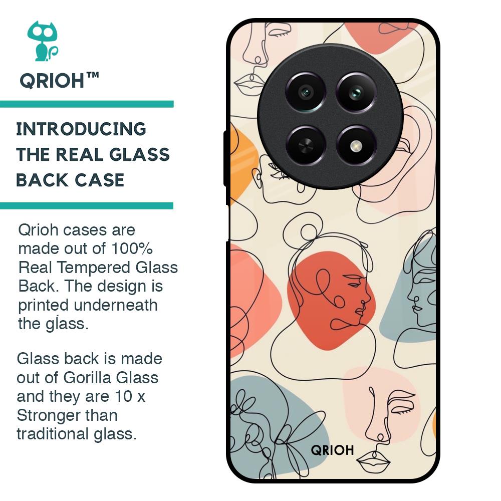 Abstract Faces Glass Case for Realme 12 5G