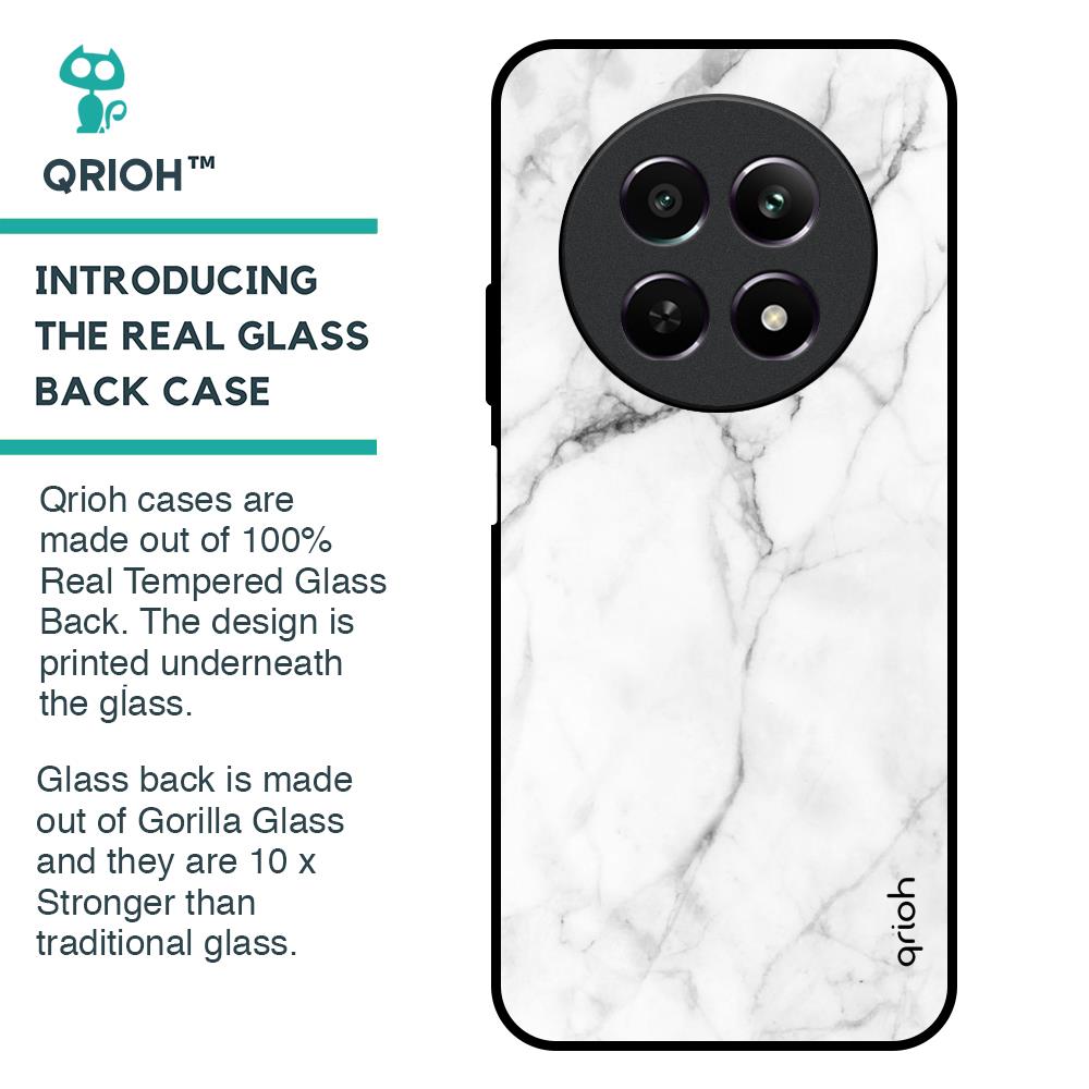 Modern White Marble Glass Case for Realme 12 5G