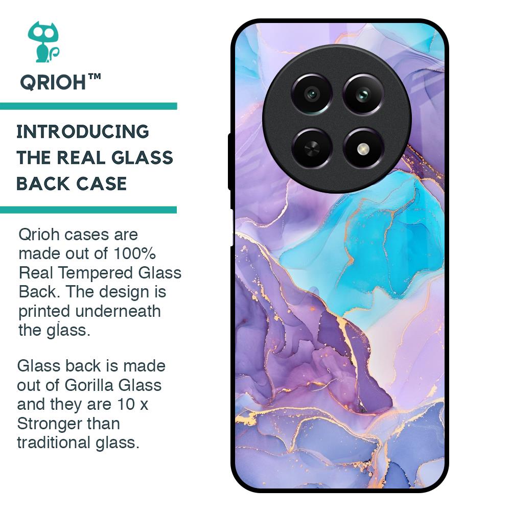 Alcohol ink Marble Glass Case for Realme 12 5G