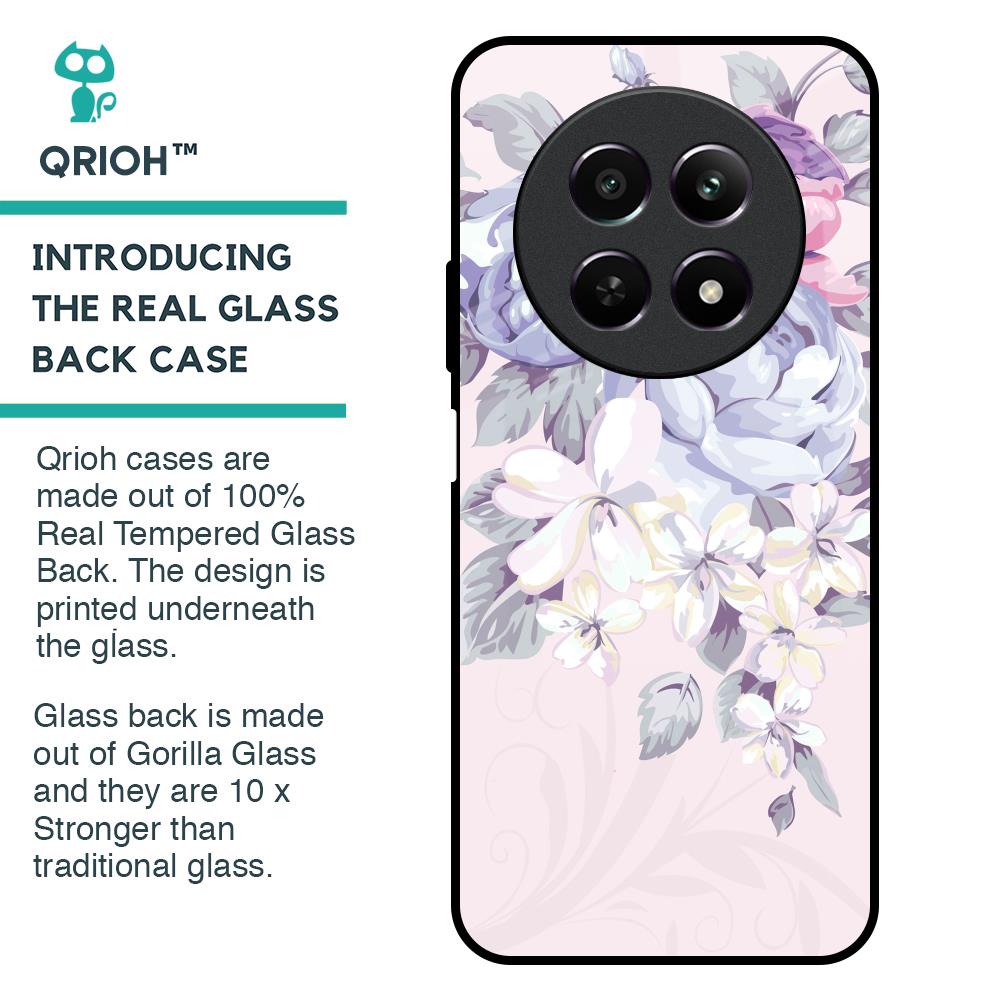 Elegant Floral Glass Case for Realme 12 5G
