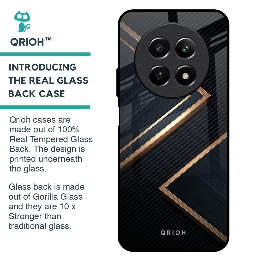 Sleek Golden & Navy Glass Case for Realme 12 5G