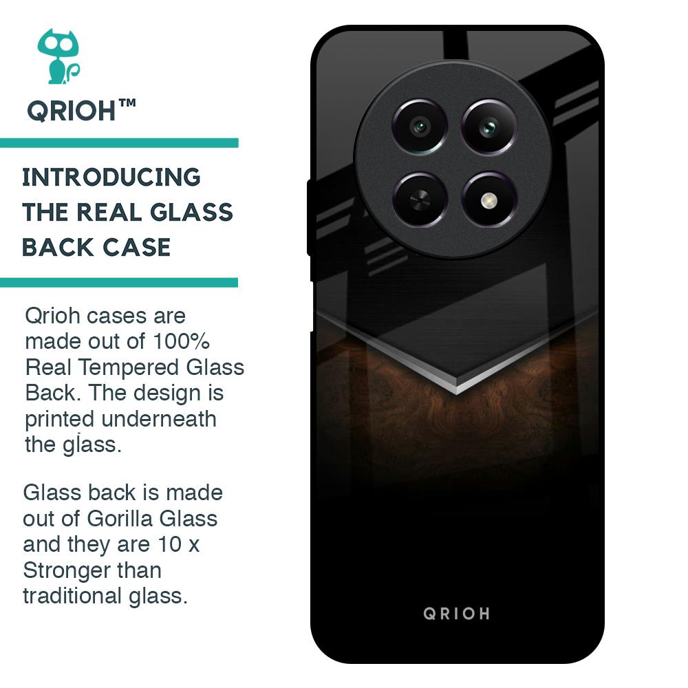 Dark Walnut Glass Case for Realme 12 5G