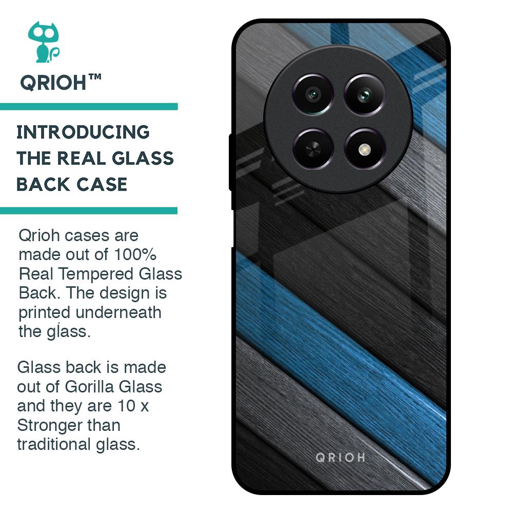 Multicolor Wooden Effect Glass Case for Realme 12 5G