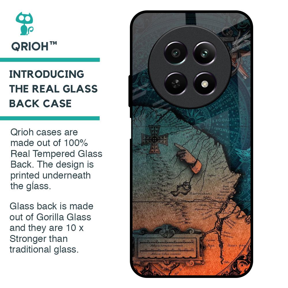Geographical Map Glass Case for Realme 12 5G