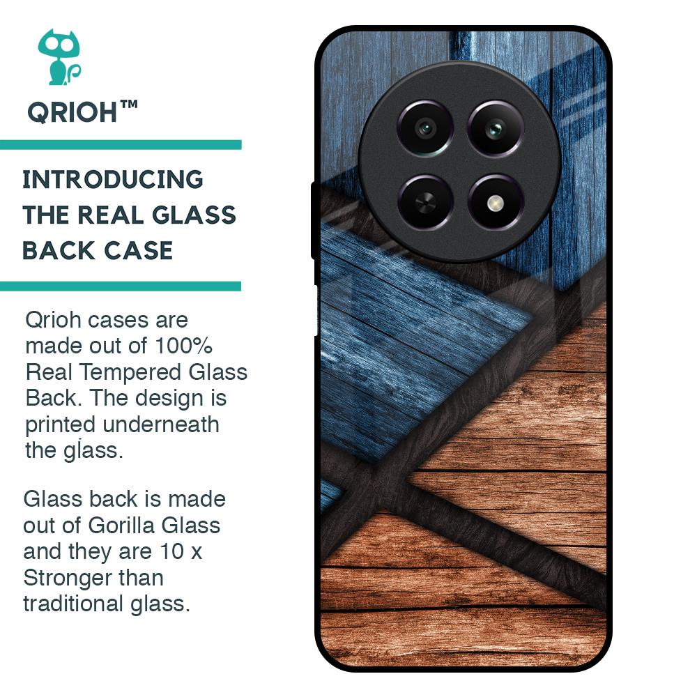 Wooden Tiles Glass Case for Realme 12 5G