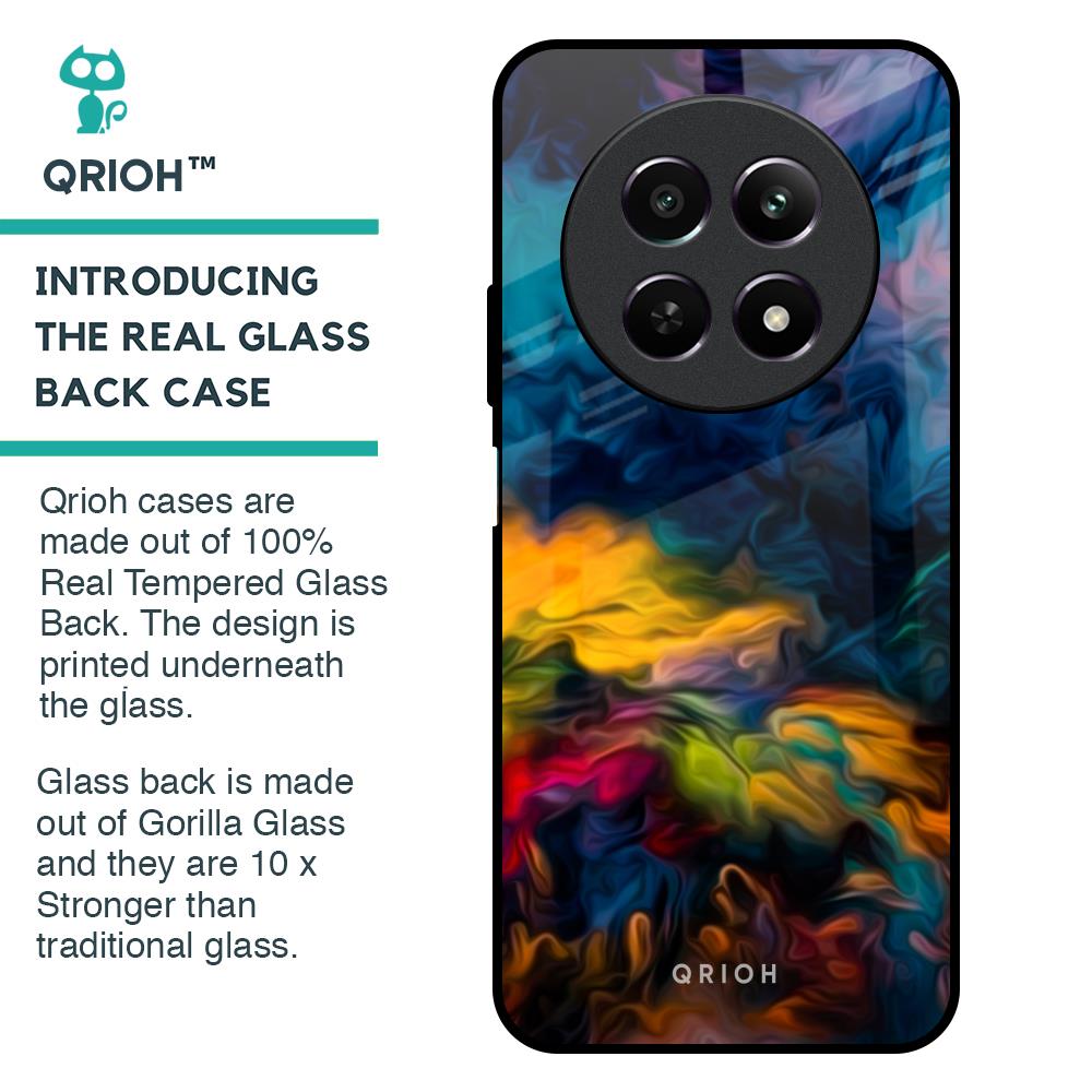 Multicolor Oil Painting Glass Case for Realme 12 5G