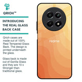 Orange Curve Pattern Glass Case for Realme 12 5G
