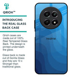 Blue Wave Abstract Glass Case for Realme 12 5G