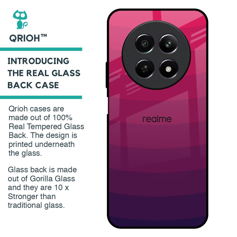 Wavy Pink Pattern Glass Case for Realme 12 5G