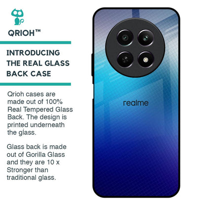 Blue Rhombus Pattern Glass Case for Realme 12 5G