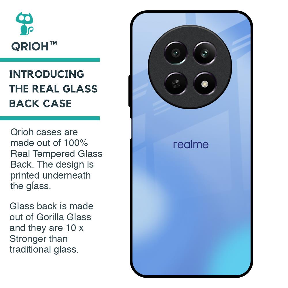Vibrant Blue Texture Glass Case for Realme 12 5G