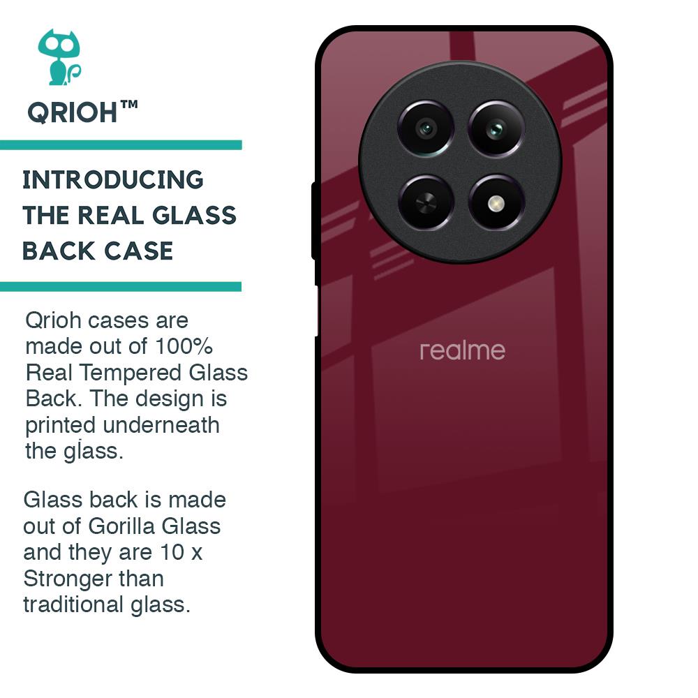 Classic Burgundy Glass Case for Realme 12 5G