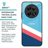 Pink & White Stripes Glass Case For Realme 12 5G