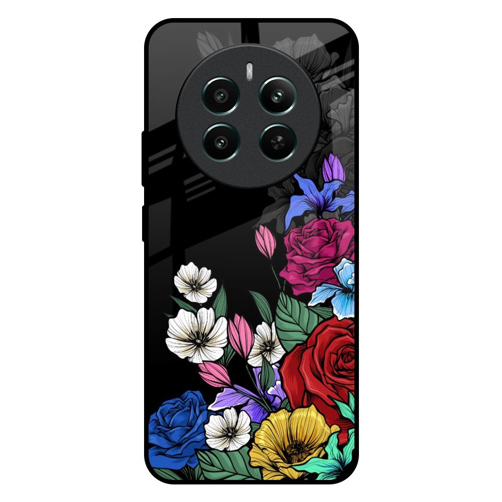 Rose Flower Bunch Art Realme 12 Plus 5G Glass Back Cover Online