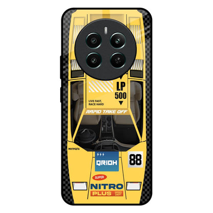 Yellow Racing Car Realme 12 Plus 5G Glass Back Cover Online