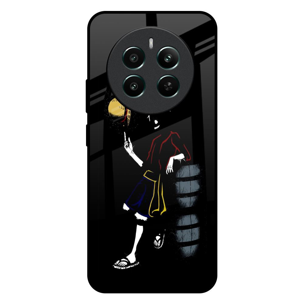 Luffy Line Art Realme 12 Plus 5G Glass Back Cover Online