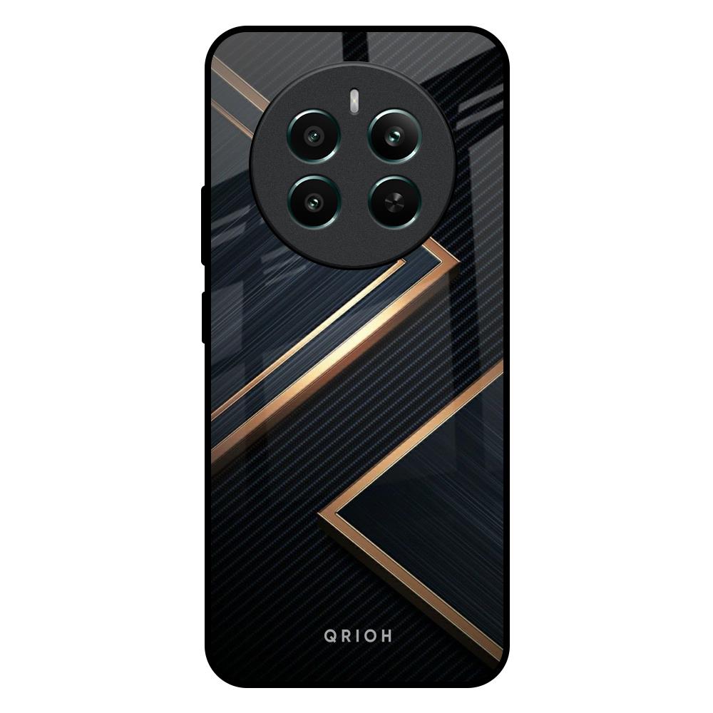 Sleek Golden & Navy Realme 12 Plus 5G Glass Back Cover Online