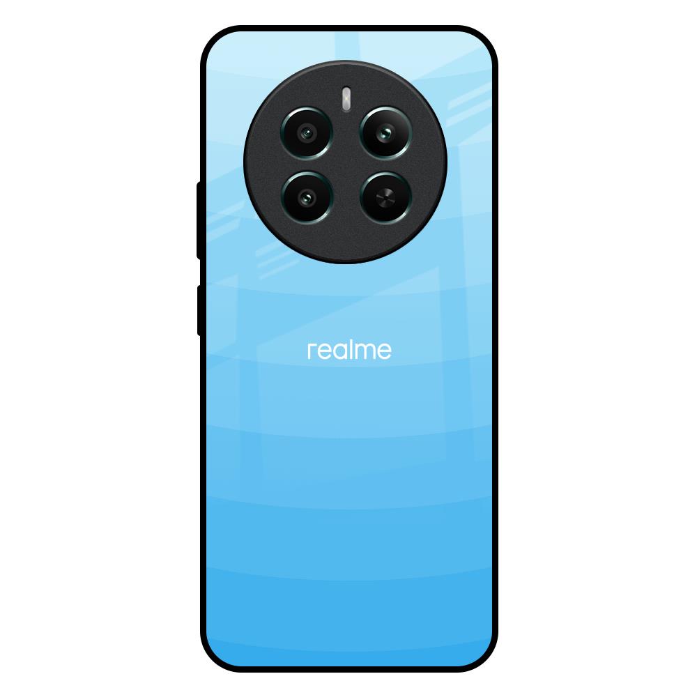 Wavy Blue Pattern Realme 12 Plus 5G Glass Back Cover Online