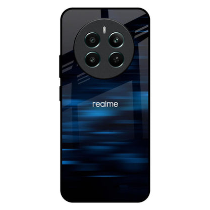 Blue Rough Abstract Realme 12 Plus 5G Glass Back Cover Online