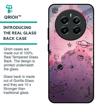 Space Doodles Glass Case for Realme 12 Plus 5G