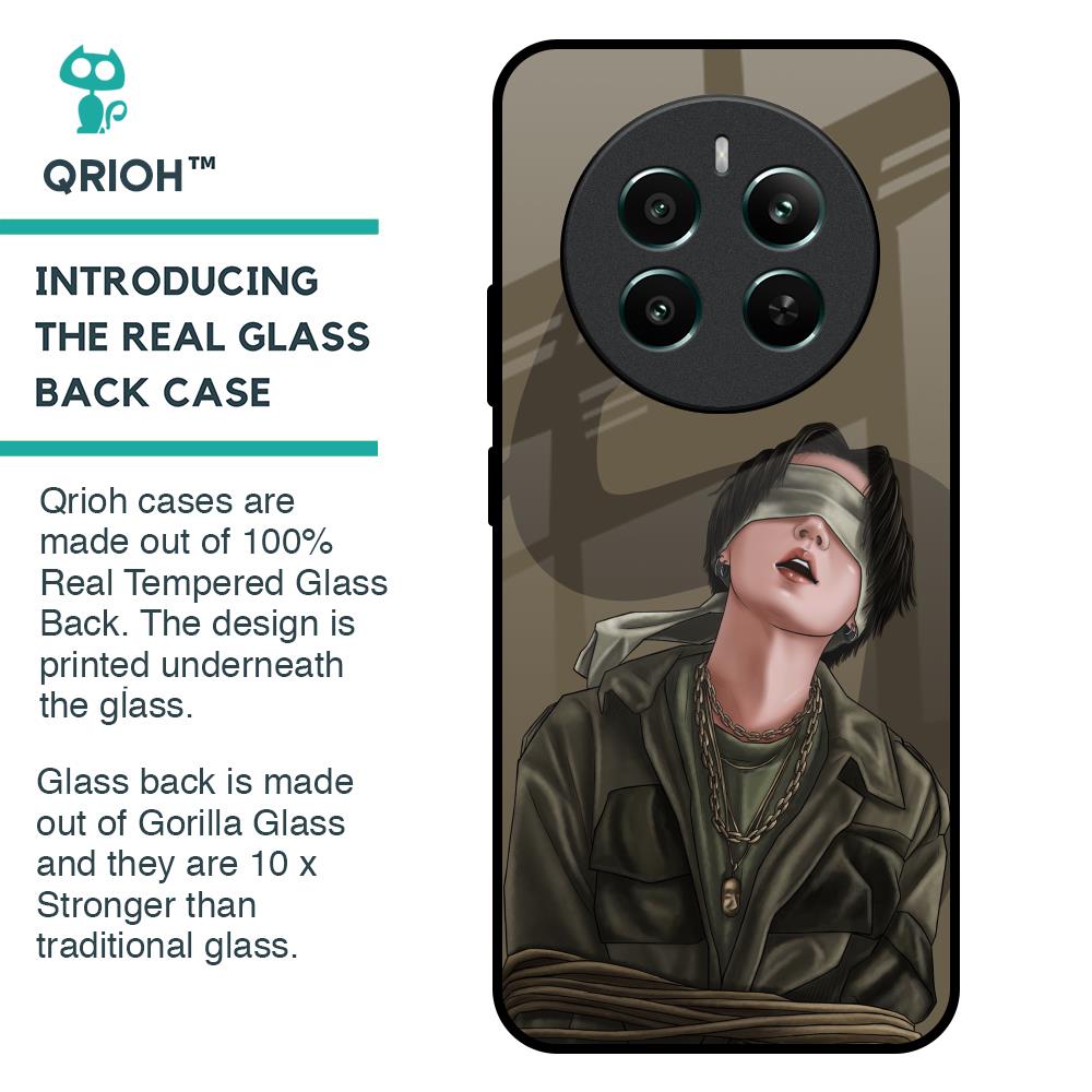Blind Fold Glass Case for Realme 12 Plus 5G