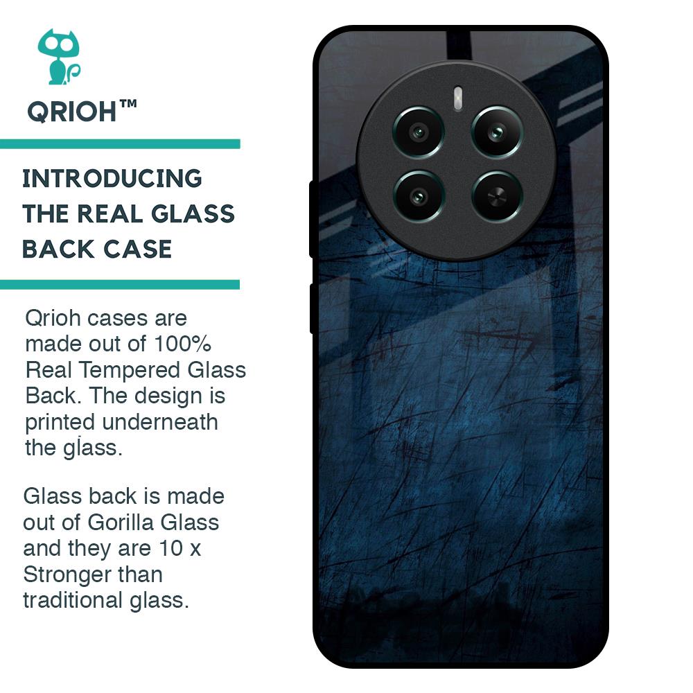 Dark Blue Grunge Glass Case for Realme 12 Plus 5G