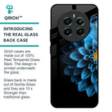 Half Blue Flower Glass Case for Realme 12 Plus 5G