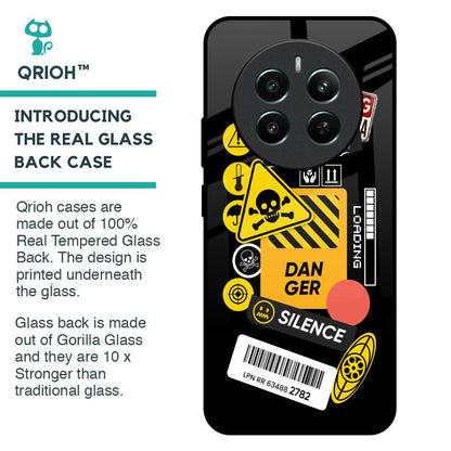 Danger Signs Glass Case for Realme 12 Plus 5G