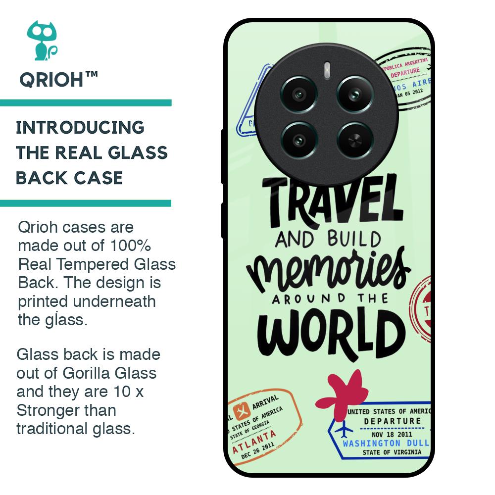 Travel Stamps Glass Case for Realme 12 Plus 5G