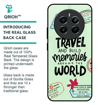 Travel Stamps Glass Case for Realme 12 Plus 5G