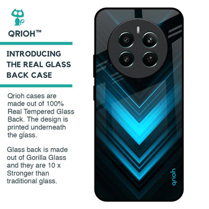 Vertical Blue Arrow Glass Case For Realme 12 Plus 5G