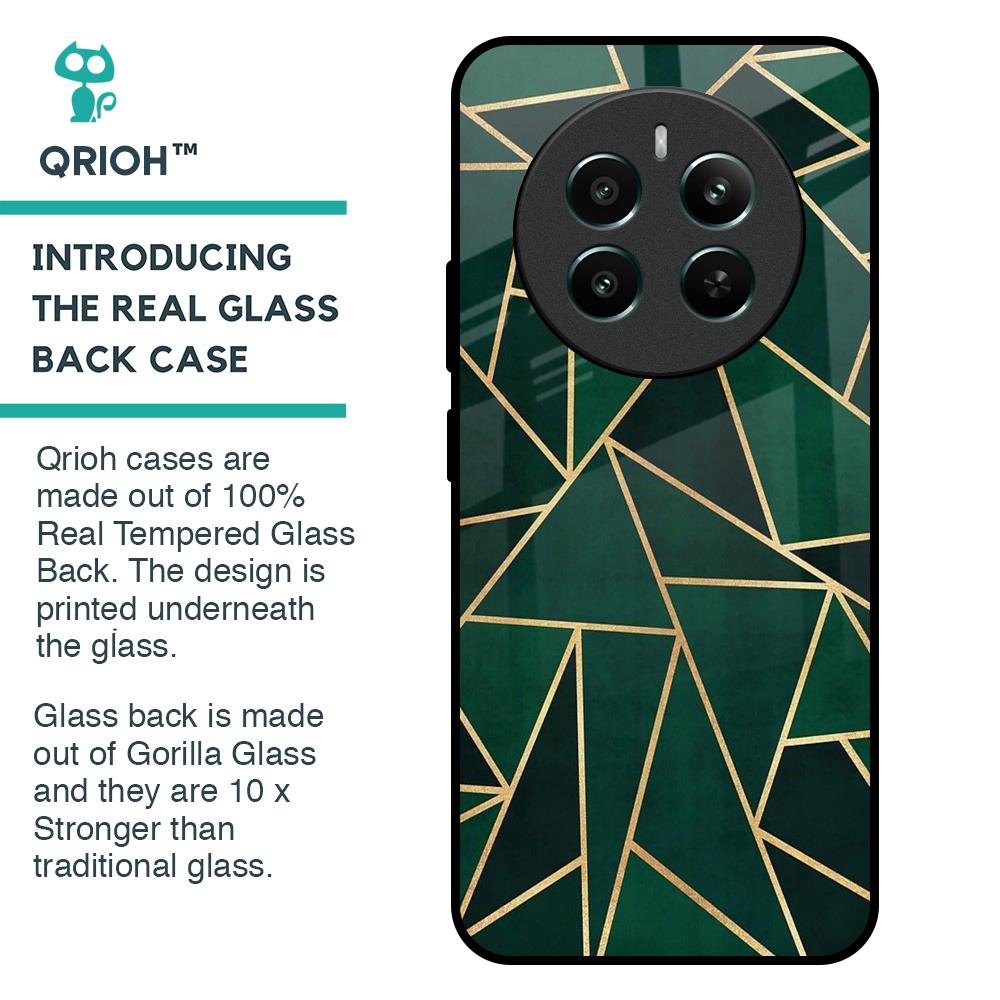Abstract Green Glass Case For Realme 12 Plus 5G