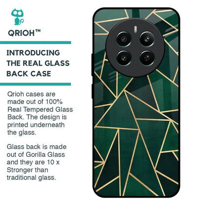 Abstract Green Glass Case For Realme 12 Plus 5G