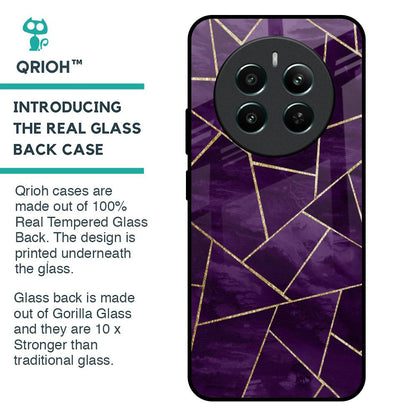 Geometric Purple Glass Case For Realme 12 Plus 5G