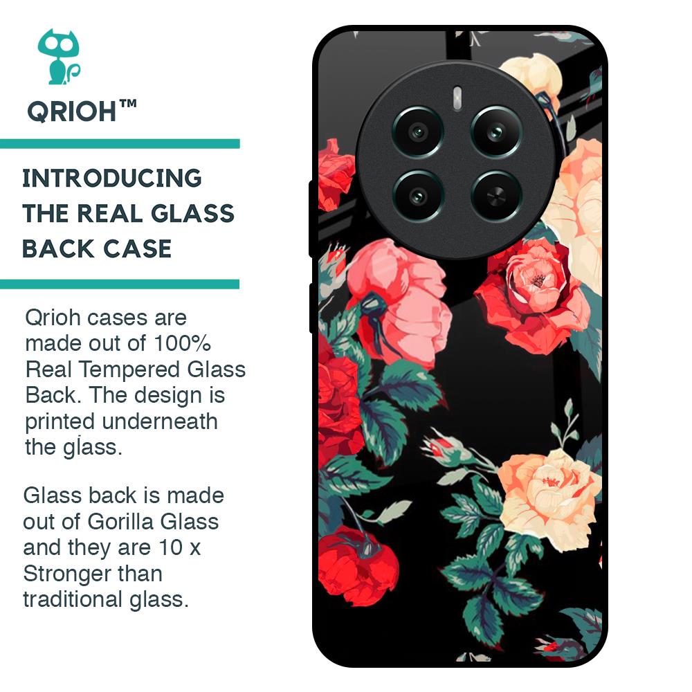 Floral Bunch Glass Case For Realme 12 Plus 5G