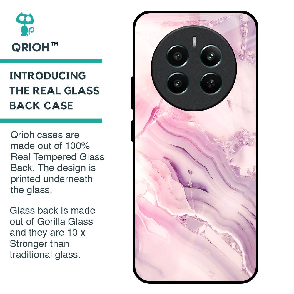 Diamond Pink Gradient Glass Case For Realme 12 Plus 5G
