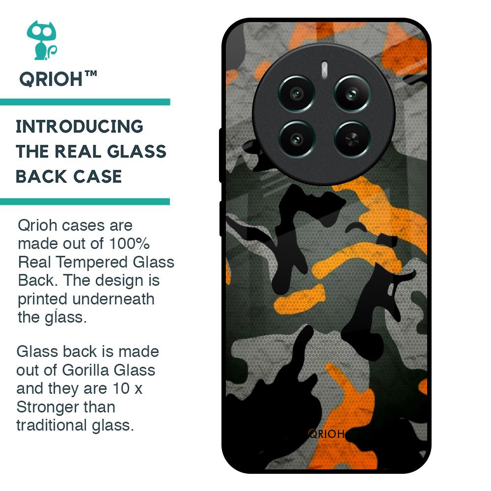 Camouflage Orange Glass Case For Realme 12 Plus 5G
