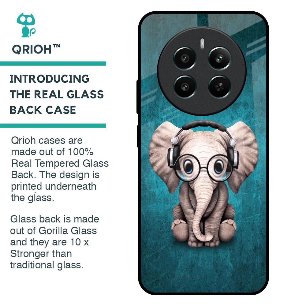 Adorable Baby Elephant Glass Case For Realme 12 Plus 5G