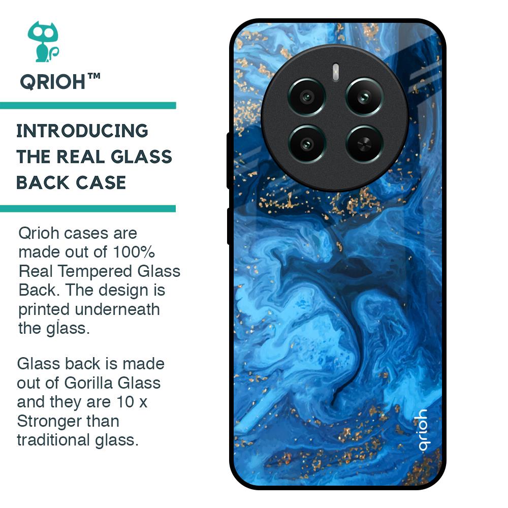 Gold Sprinkle Glass Case for Realme 12 Plus 5G