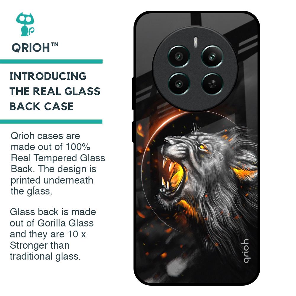 Aggressive Lion Glass Case for Realme 12 Plus 5G