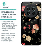 Black Spring Floral Glass Case for Realme 12 Plus 5G