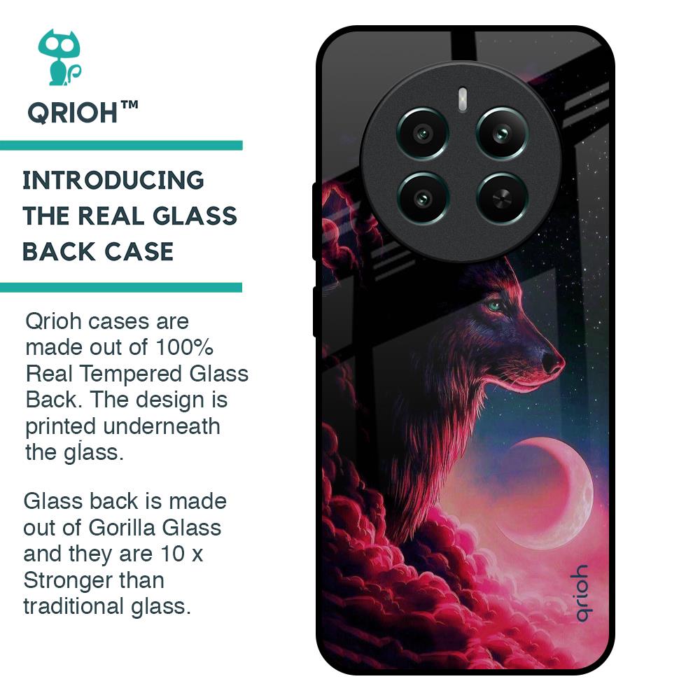 Moon Wolf Glass Case for Realme 12 Plus 5G